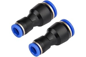 2 Pieces, Metallic Color, 6mm to 8mm Push-in Pneumatic Pressure Reducing Connector, Straight Through Quick Connection Air Pip