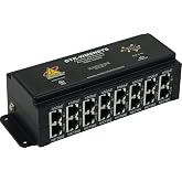 Ditek DTK-WM8NETS 8 Channel Wall Mount Poe Ethernet Protector 1u Shielded Rj45 In/out 10gbe