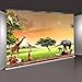 PHMOJEN Africa Prairie Animals Safari Photography Backdrop for Children Theme Party Giraffe Elephants Photo Background Vinyl 7x5ft Studio Props HXPH251