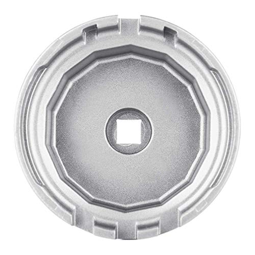Heavy Duty Oil Filter Wrench+Oil Drain Plug Gasket for Toyota, Lexus , RAV4, Camry, Tundra, Highlander, Sienna and More - Oil Filter Cap Removal Tool for 2.5L to 5.7L Engines with 64mm Cap ( Silver )