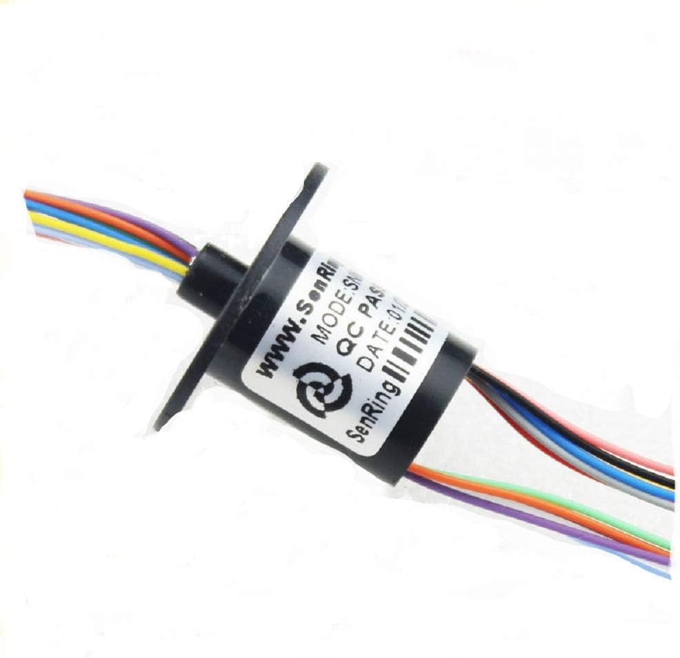 SENRING Mini Electric Slip Ring 12.5mm 12Wires 150RPM 240VDC/VAC Signal