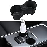 YONZEE Center Console Cup Holder for Tesla Model Y/3, Slot Slip Limit Clip Shockproof Stabilizer Water Cup Holder ABS Silicon