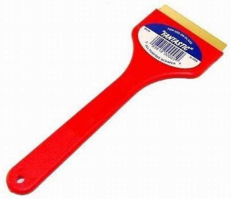 CJ Industries F-1 Fantastic Ice Scraper with Brass Blade, Red 12 Pack