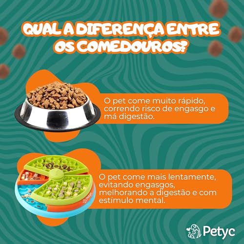 Comedouro Lento Labirinto 3 Níveis PETYC Alimentação Controlada para Pets 27x15 cm Design Inovador