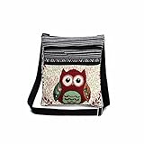 Hot Sale! Clearance! Women Bag,Todaies Embroidered Owl Tote Bags Women Shoulder Bag Handbags Postman Package (23.5cm(H)×1cm(W)×21cm(L), B)