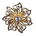 L'VOW Rhinestone Crystals Brooches Collar Pin Bouquet Kit Pack of 24 (Gold)