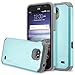 ZTE Overture 2 Case, RANZ Grey with Aqua Blue Hard Impact Dual Layer Shockproof Bumper Case For ZTE Overture 2/ Maven/ Z810/ Z812/ Z813 / Z791/ Z792