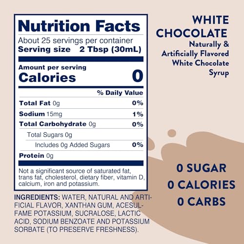 WHITE CHOCOLATE- JORDAN’S SKINNY SYRUPS SUGAR FREE