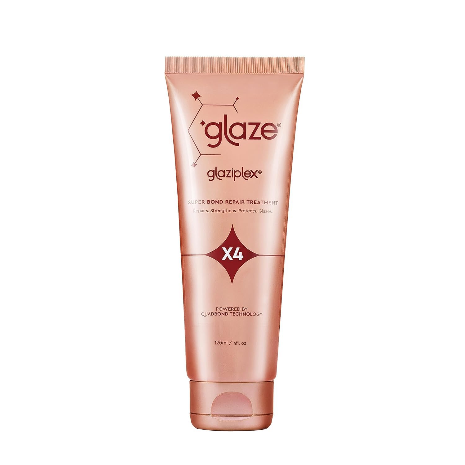 Glaze GlaziPlex Super Bond Repair Treatment, 120ml. 4-in-1 Deep Conditioning Hair Treatment Repairs Heat, Chemical, Colour and Styling Damage. Hair Mask for Dry Damaged Hair Works in 4 Minutes