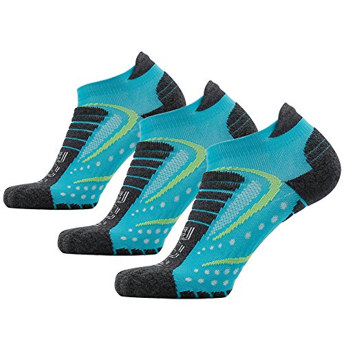 Facool Man's Youth Hiking Running Cycling Sock Moisture Wicking Cushioned No Show Athletic Socks 3 Pairs
