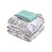 Comfort Spaces Paco 3 Piece Full/Queen Comforter Set Kitty Cat Paris Eiffel Tower Cute Print for Toddler Kids Boys Girls All Season Down Alternative, Aqua