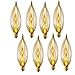 SCOMX E12 Edison Vintage Equivalent Energy Incandescent Chandelier 40W 110-130V, 280 Lumen Bent Flame Tip Bulb with Candelabra Base Home Light Fixtures Decorative, Dimmable 8-Pack