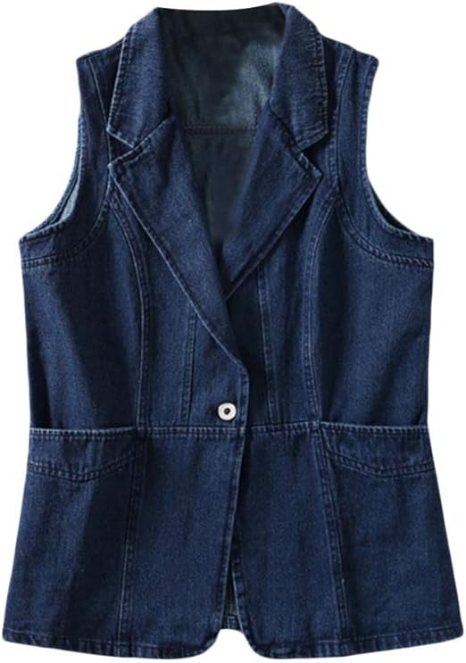 plus size long denim vest