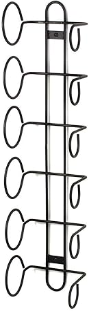 INDIAN DECOR 8098 Wine Rack, Wall Mount, 6-Bottle, Black