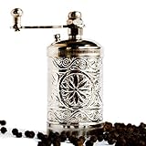 Turkish Handmade Grinder, Spice Grinder, Salt Grinder, Pepper Mill 3.0'' (Silver)