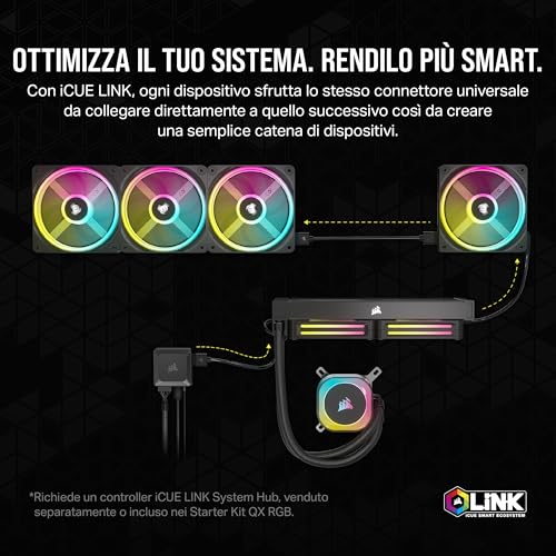 iCUE LINK QX120 RGB Cupola Magnetica da 120 mm Ventola - Bianco