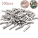 BronaGrand 100 Pieces Alligator Hair Clip Flat Top with Teeth Silver (1.77 Inch)
