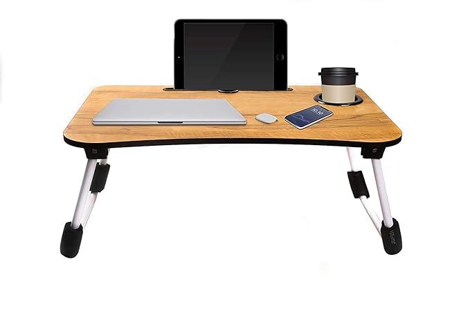 Qualimate Laptop Table Foldable Portable Adjustable Multifunction Study Lapdesk Table