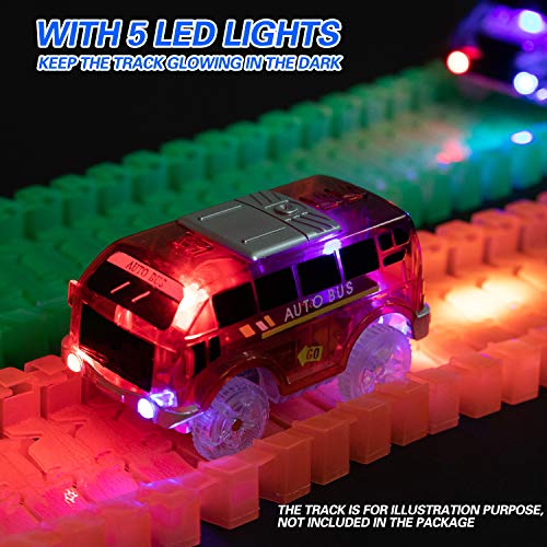 Aster Track Cars Replacement Only Light Up Toy Cars with 5 Flashing LED Lights Toys Racing Car Track Accessories Compatible with Most Tracks for Kids, Boys, Girls Best Gifts 3Pack