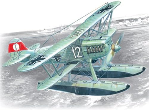 ICM ICM72192 1:72-Heinkel He 51B-2, German Floatplane Fighter, Black, Mittel
