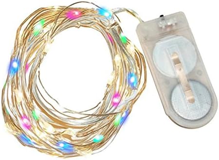 Home Order Collection 10 Ft Decorative String, 40 Count LED Indoor/Outdoor Lighted Micro Mini Fairy Lights Ornament Battery Operated Lights with Built in 4-Hour Timer (Silver Wire Multi-Color)