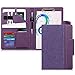 Toplive Portfolio Case Padfolio, Executive Business Document Organizer with Letter Size Clipboard, Business Card Holder, Tablet Sleeve, for Business School Office Conference, Purple