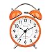 Useful Retro Twin Bell Alarm Clocks Mute Silent Quartz Movement Non Ticking Sweep Second Hand Bedside Desk Analog Morning Wake Up Alarm Clock with Nightlight Backlight and Loud Alarm HA01 Orange