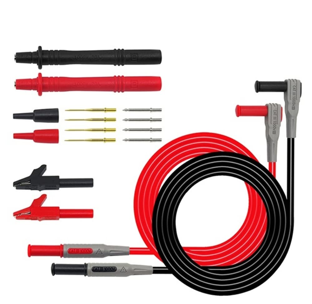 Fasizi Electronic Digital Multimeter Test Leads Kit Crocodile Clips Replaceable Probe Tips Set