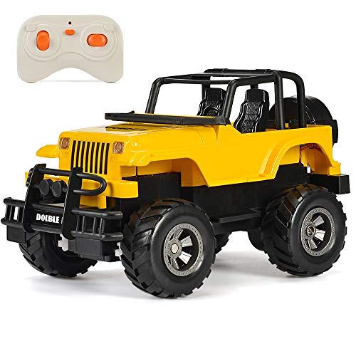 Remote Control Truck 1/20 Scale Battery Powered Electric Truck Yellow SUV RC Car with LED Lights - Thumbnail 7