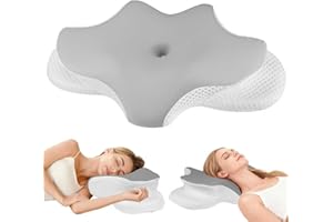 FGNTWP Cervical Neck Pillow for Pain Relief, Ergonomic Contour Pillow for Sleeping, 2 Heights Cooling Pillow for Neck and Shoulder Support, Memory Foam Orthopedic Pillow for Side Back Stomach Sleepers