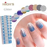 HIGH'S Glitter Series The Cocktail Collection Manicure Nail Polish Strips Nail Wraps, Hawaii