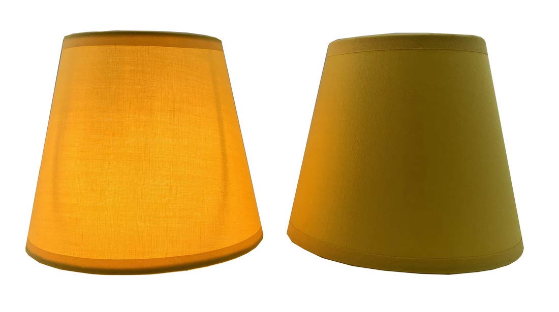 Doooitlight Set of 2 Clip LampShades for Candle Crystal Chandelier(Banana Yellow)