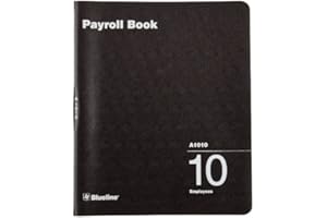 Blueline Payroll Book, Twin-Wire Binding, Book for 10 Employees, 12-Inch x 10-Inch, English, Black (A1010)