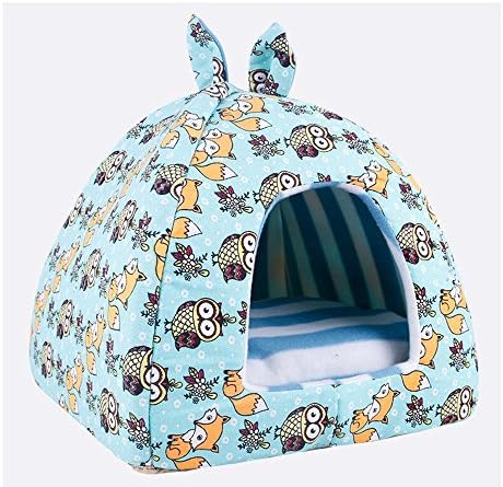 RunHigh Classic Warm House Pets Ger Sleeping Room Removable Cushion Small Dog Cat Multi-Color