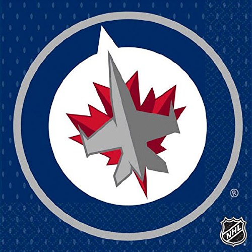 NHL Hockey Sports Winnipeg Jets Luncheon Party Napkins, 16 Pieces, Made from Paper, by Amscan