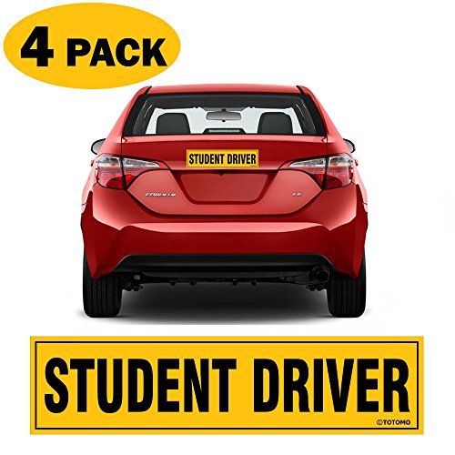 TOTOMO Student Driver Magnet Sticker - (Set of 4) 12"x3" Highly Reflective Premium Quality Car Safety Caution Sign Student Drivers #SDM04 - Thumbnail 5