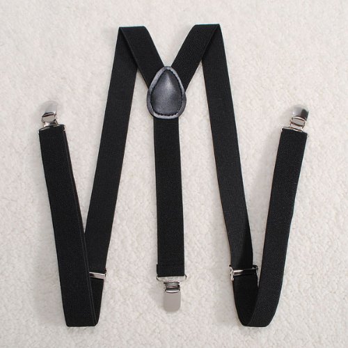 Unisex Adult Child Elastic Clip-on Brace Belt"Black"Suspender Y Back Neon Adjustable