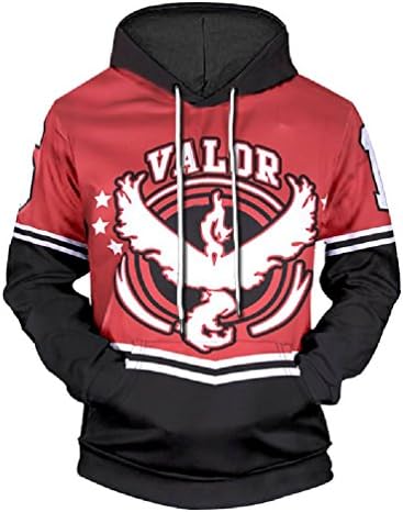 JW 3d Fashion Hoodies Pokemon Go Eagle Paint Sweatshirts Red Couples Hoody Tops Cartoon Autumn Tracksuits Hooded Pullovers