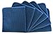 SINLAND Microfiber Waffle Weave Kitchen Dish Cloth Washcloths Quick Drying Dish Towels 13inch x13inch (6 Pack Blue)