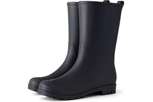 Asgard Women's Mid Calf Rain Boots Waterproof Garden Shoes Slip on Rubber Boots