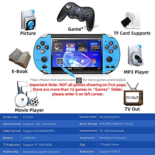 CredevZone Handheld Game Console 4.3 inch Retro Handheld Games Consoles