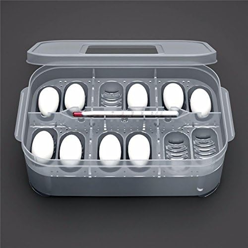 Raza Hot Plastic 12 Holes Reptile Egg Incubation Tray With Thermometer Incubating Gecko Lizard Snake Eggs Incubation Tool