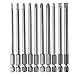 IBEUTES 10pcs 1/4 Inch Hex Shank Long Magnetic Screwdriver Bits Set 4 Inch Power Tools (Slotted+Cross+Plum blossom)