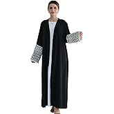 MedeShe White Black Kimono Abaya Dubai Turkey Muslim Islam Kebaya Belted Dress Robe Abayas With Pocket