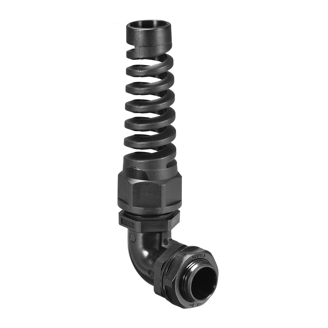 sourcing map M20 Cable Gland 90 Degree Waterproof IP68 Nylon Joint Adjustable Locknut with Strain Relief for 9mm-14mm Dia Cable Wire