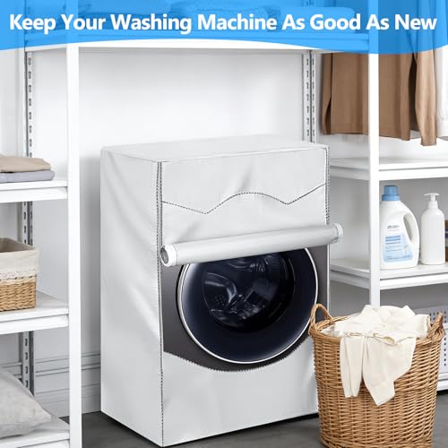 Cozary Waterproof Outdoor Washing Machine Cover, Oxford 420D Washing Machine with Zip, UV Protection Anti-Dust Cover for Washing Machine and Dryer 60 x 65 x 85 cm