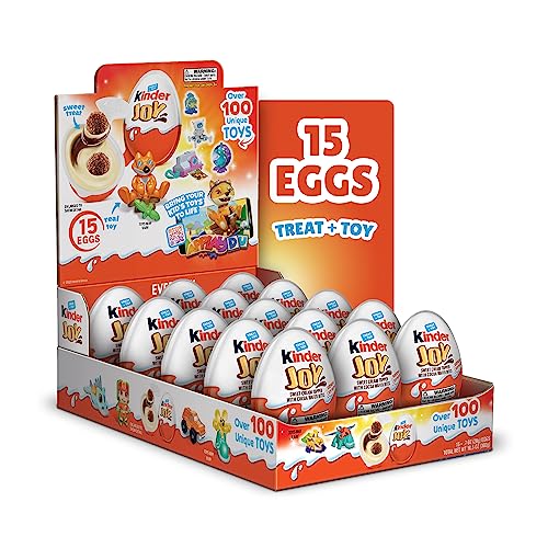 Kinder Joy Eggs, 15 Count, Treat Plus Toy, Cream And Chocolatey Wafers