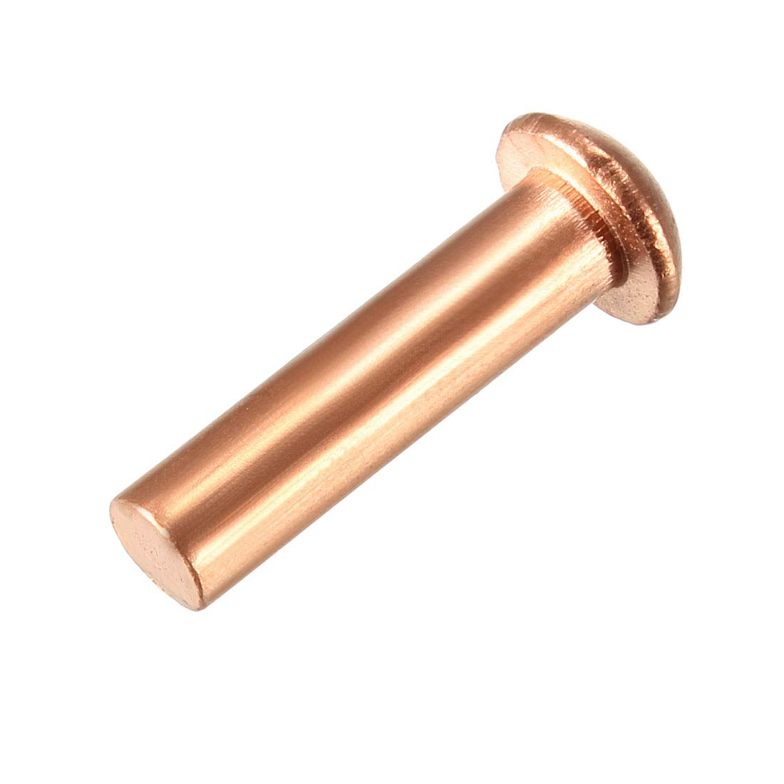 sourcing map 50 Pcs 13/64" x 25/32" Round Head Copper Solid Rivets Fasteners