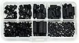 Electronics-Salon M3 Nylon Black Hex M-F Spacers/Screws/Nuts Assorted Kit, Standoff
