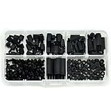Electronics-Salon M3 Nylon Black Hex M-F Spacers/Screws/Nuts Assorted Kit, Standoff